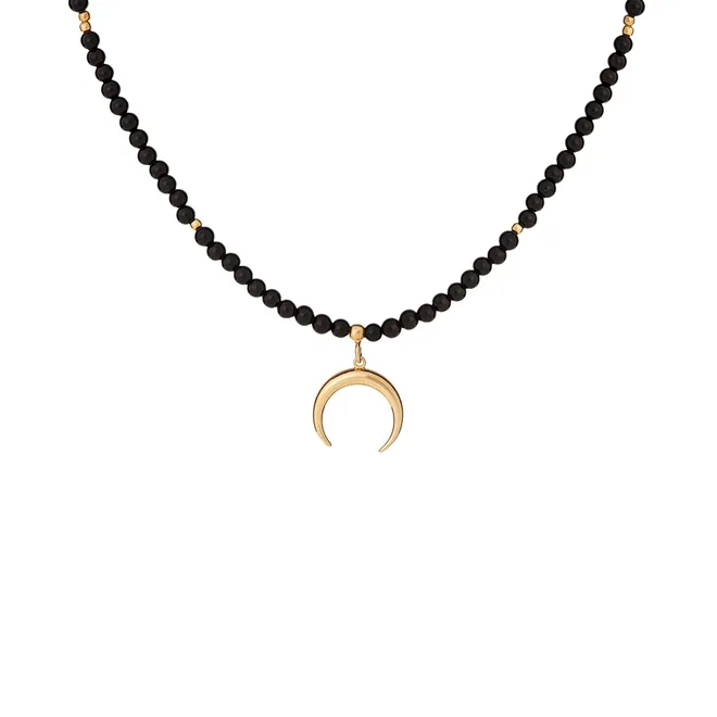 CHOKER Z ONYKSEM I KSIĘŻYCEM