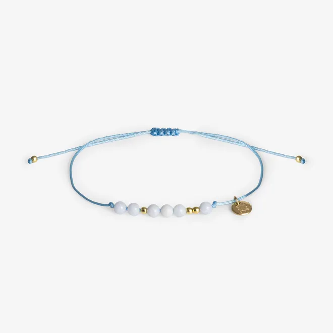 Bransoletka sznurkowa; z chalcedonem