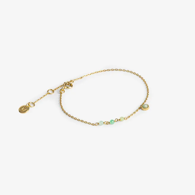 Bransoletka z jadeitem i amazonitem;srebrna pozłacana